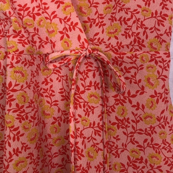 Monteau Los Angeles Crop Top Orange White Floral Size X-Large - Picture 6 of 13